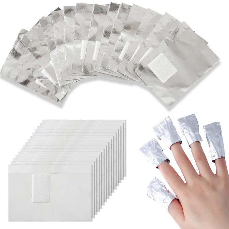 Nail Art Remover - 100Pcs Bag Aluminium Foil Nail Art