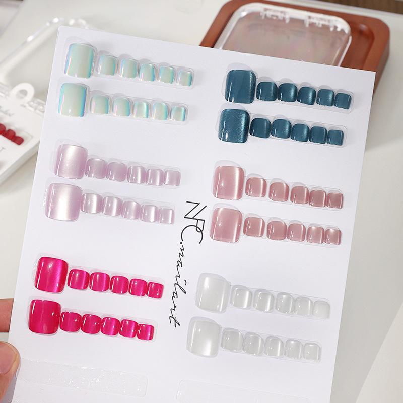10 Pcs/Box French Fake Nails G - Nail Art Extension Cat Eye ulasan dan harga