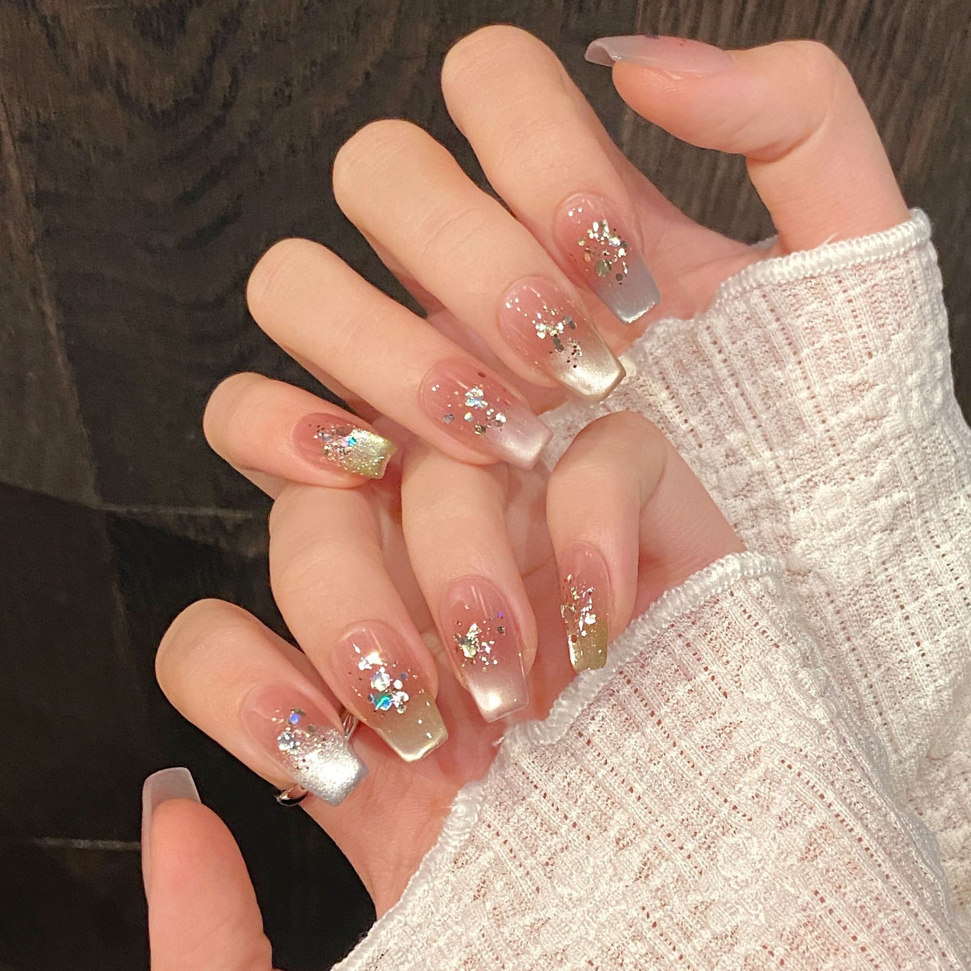 Handmade Press on Nails Rainbo - Nail Art Full Cat Eye ulasan dan harga