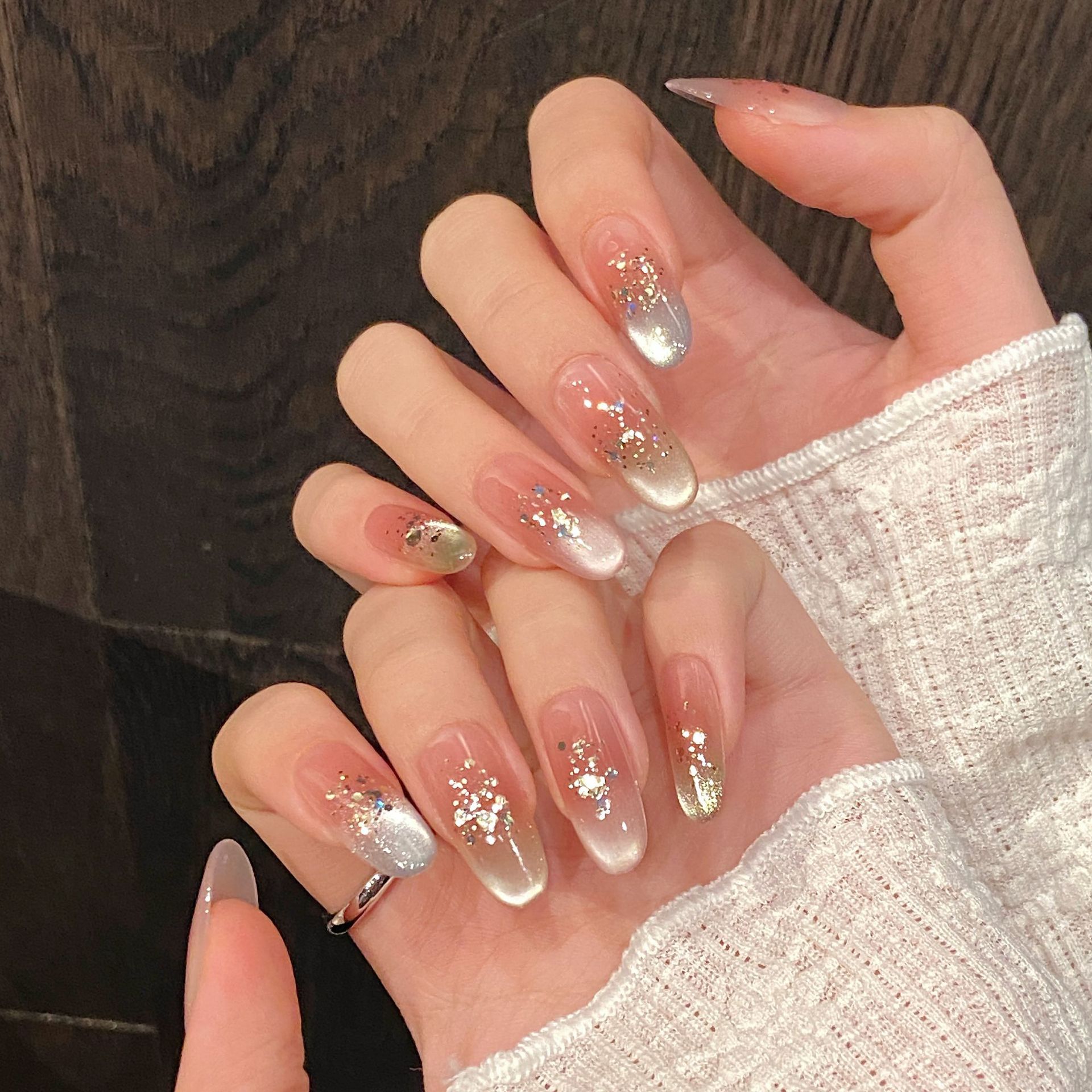 Handmade Press on Nails Rainbo - Nail Art Full Cat Eye ulasan dan harga