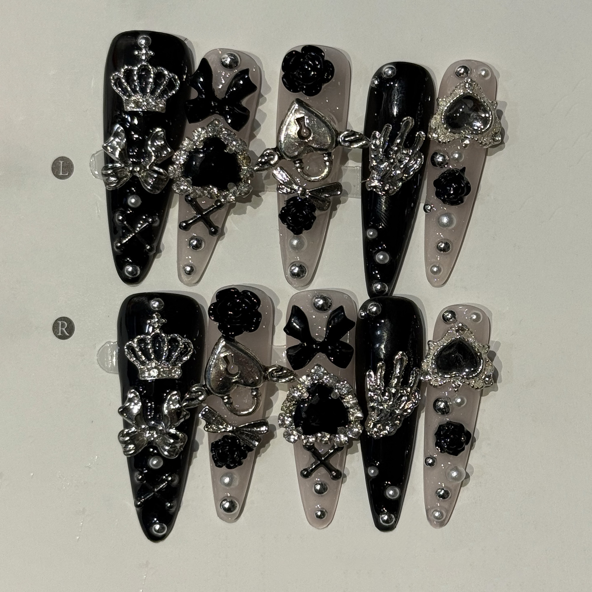 10pcs Cat Eye French Stiletto  - Nail Art Full Cat Eye ulasan dan harga