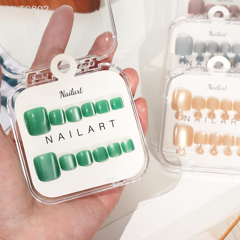 10 Pcs/Box French Fake Nails G - Nail Art Extension Cat Eye ulasan dan harga