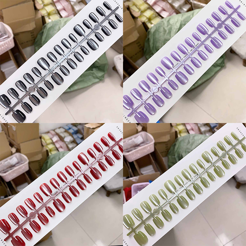 30Pcs Cat Eyes Press On Nails  - Nail Art Full Cat Eye ulasan dan harga