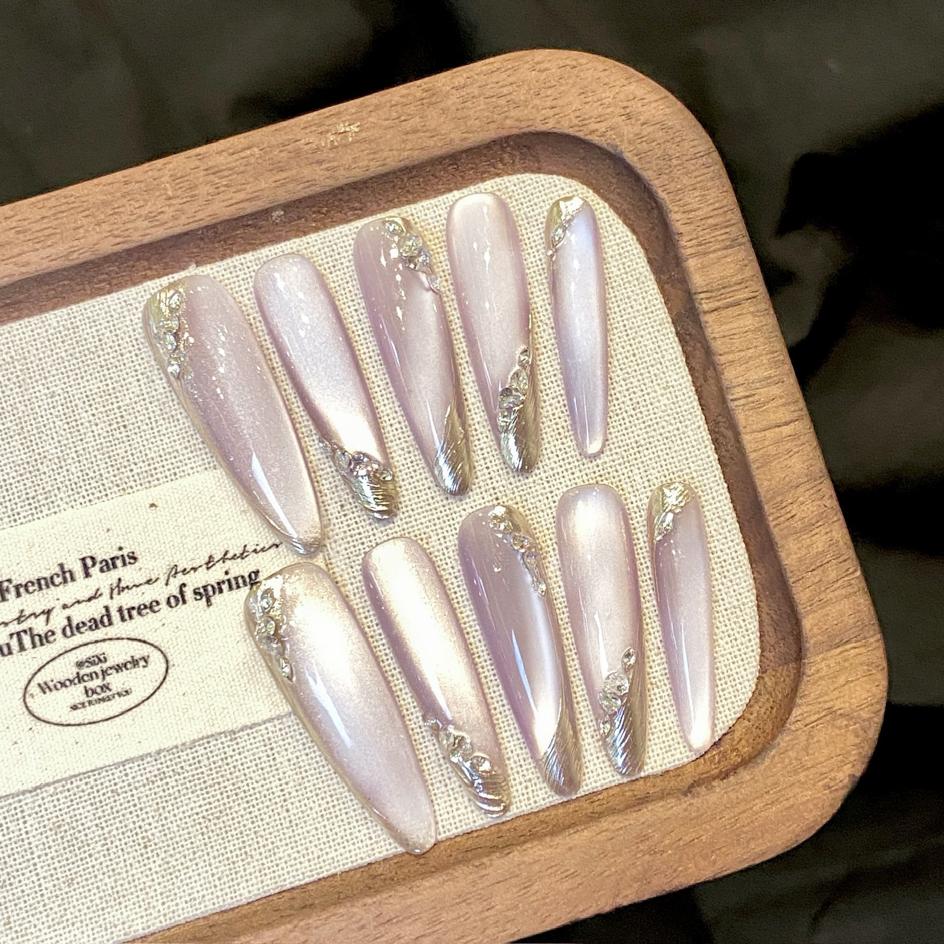 Handmade Nude Press on Nails C - Nail Art Full Cat Eye ulasan dan harga