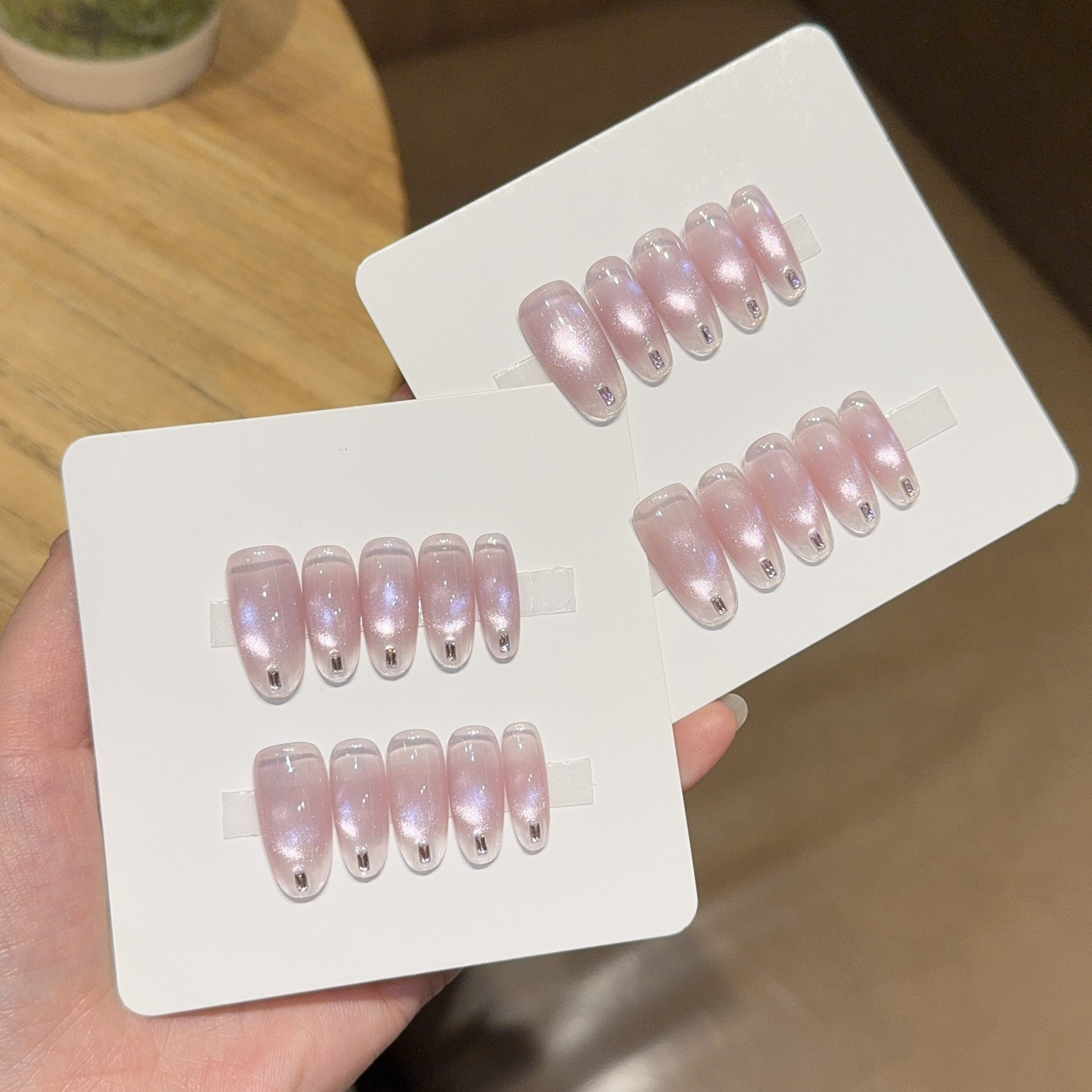 10pcs Handmade Long Oval Press - Nail Art Full Cat Eye ulasan dan harga
