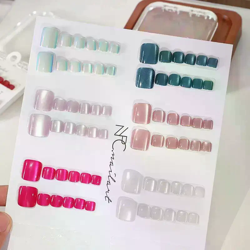 10 Pcs/Box French Fake Nails G - Nail Art Extension Cat Eye ulasan dan harga