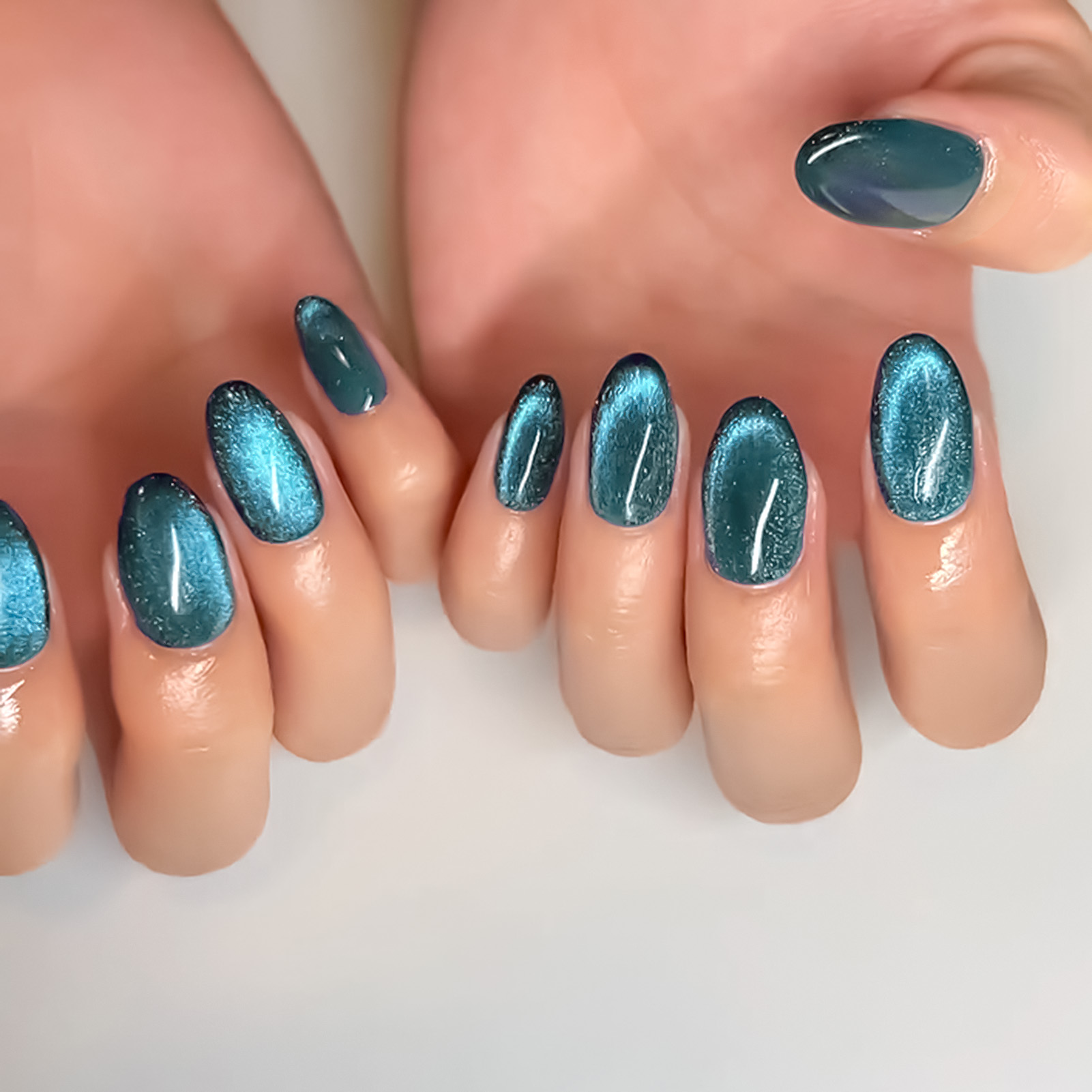 Blue Cat Eyes Resin Nail Exten - Nail Art Extension Cat Eye ulasan dan harga
