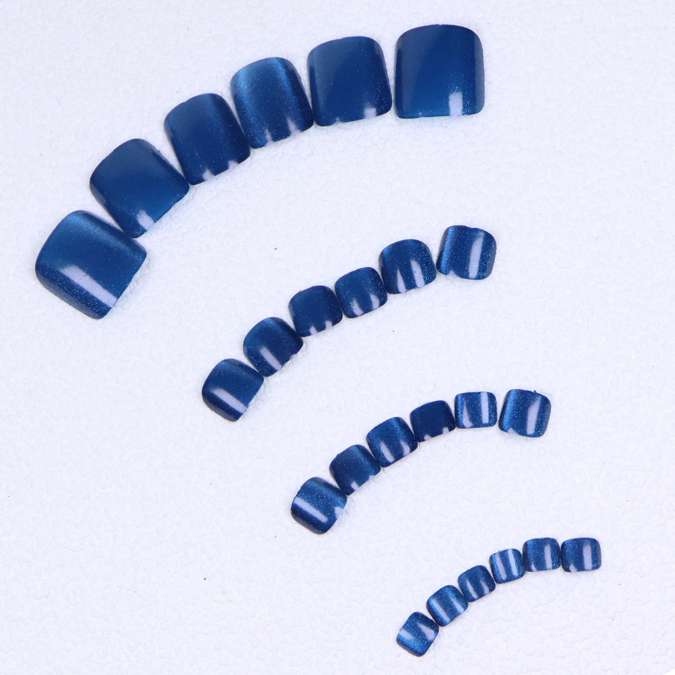 24PCS Short Square Cat Eye Fak - Nail Art Full Cat Eye ulasan dan harga