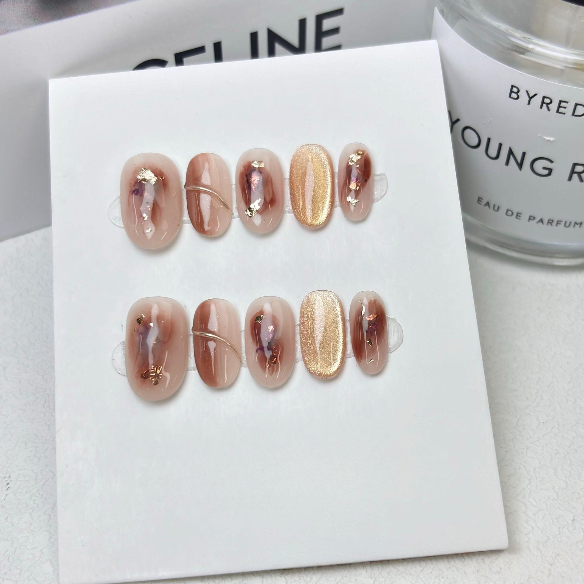 10pcs Short Square Handmade Pr - Nail Art Full Cat Eye ulasan dan harga
