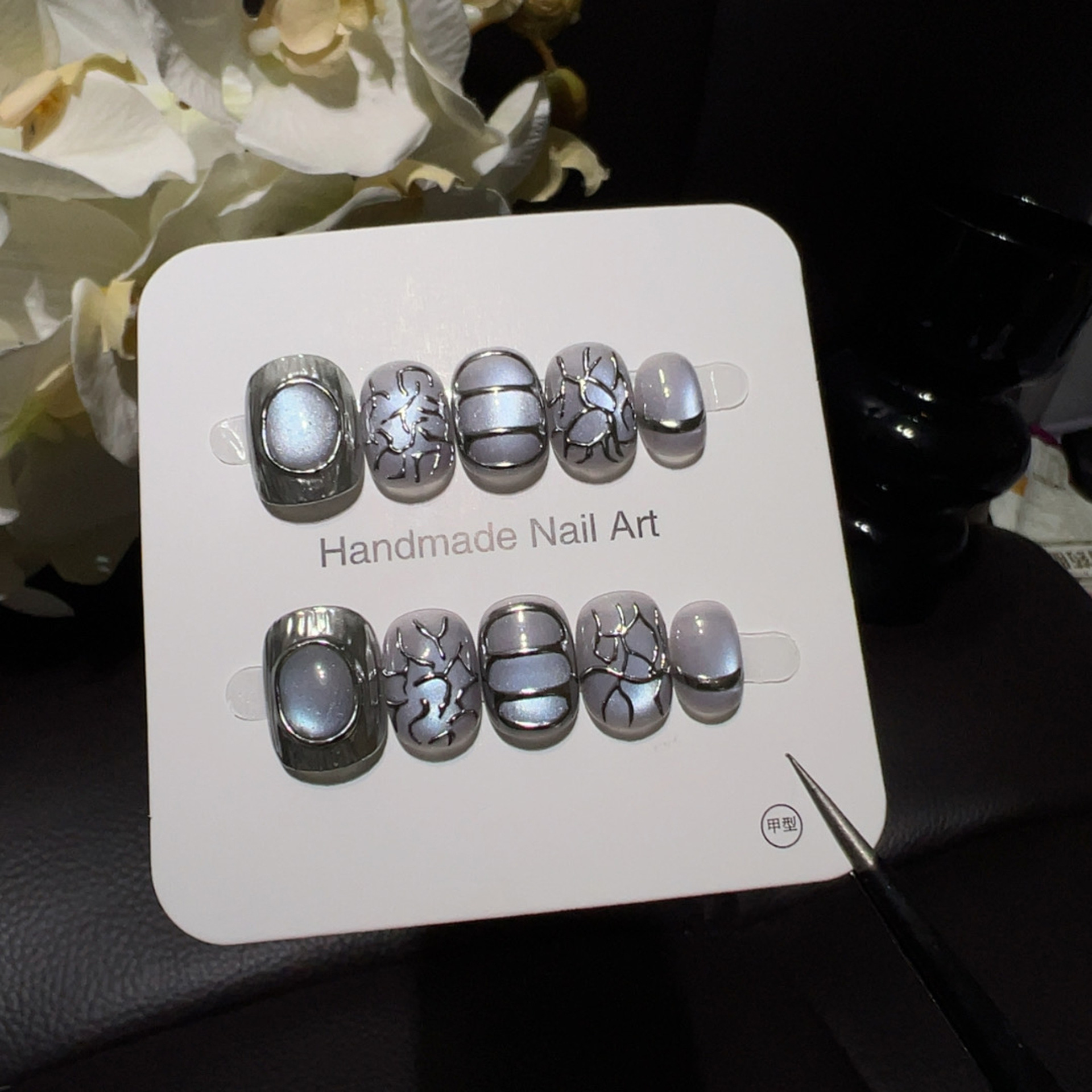 10pcsHandmade Short Round Pres - Nail Art Full Cat Eye ulasan dan harga