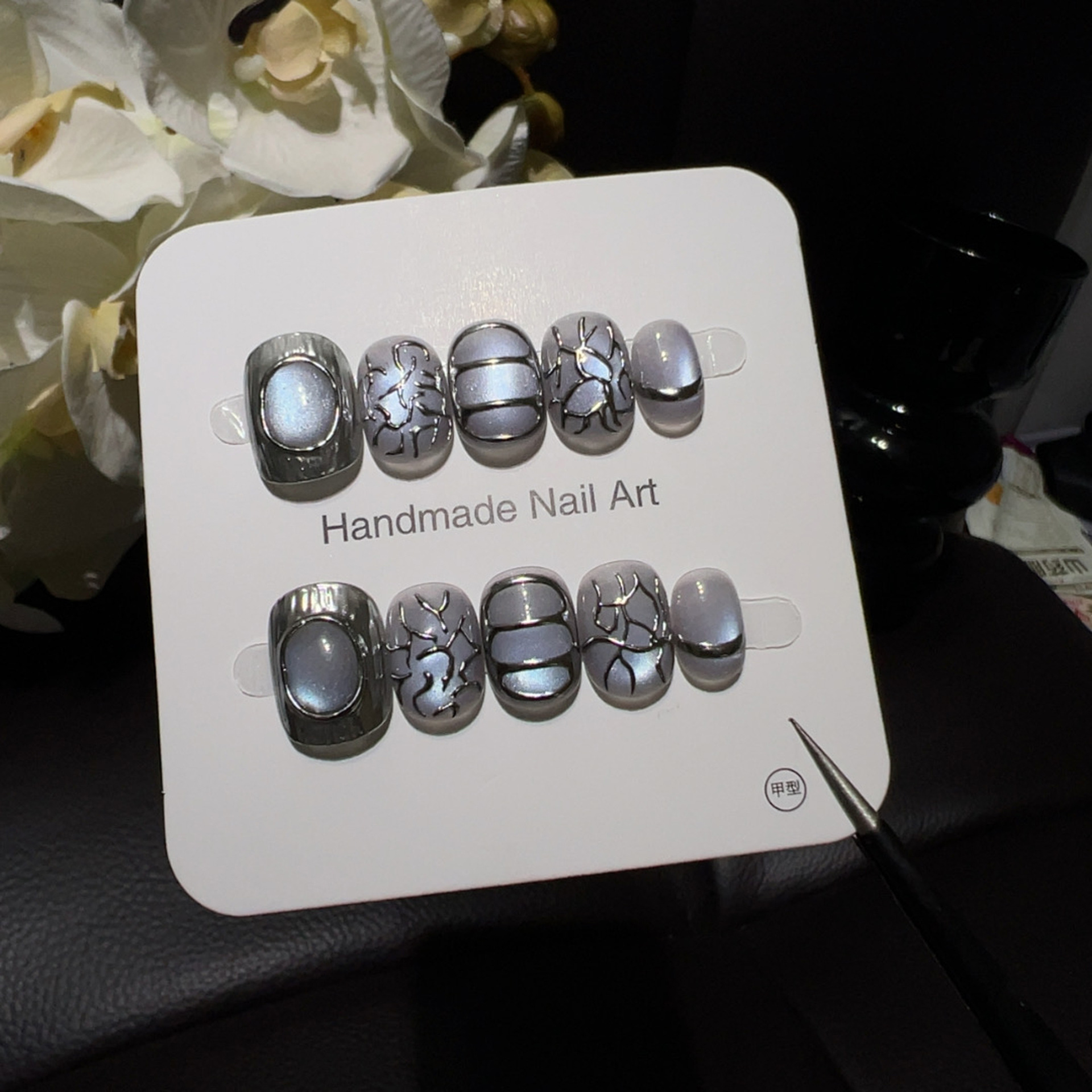 10pcsHandmade Short Round Pres - Nail Art Full Cat Eye ulasan dan harga