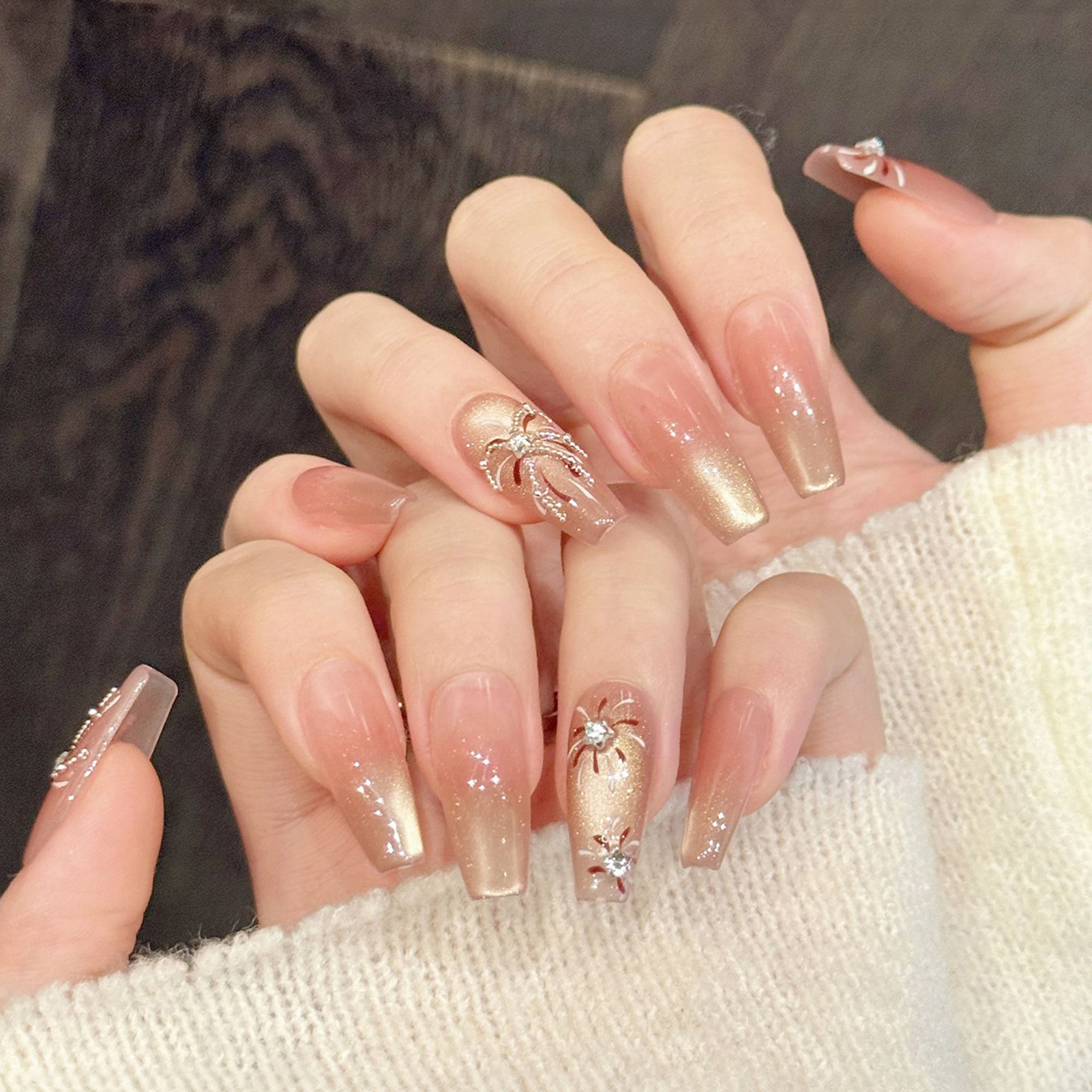 Glamorous Handmade Press On Na - Nail Art Full Cat Eye ulasan dan harga