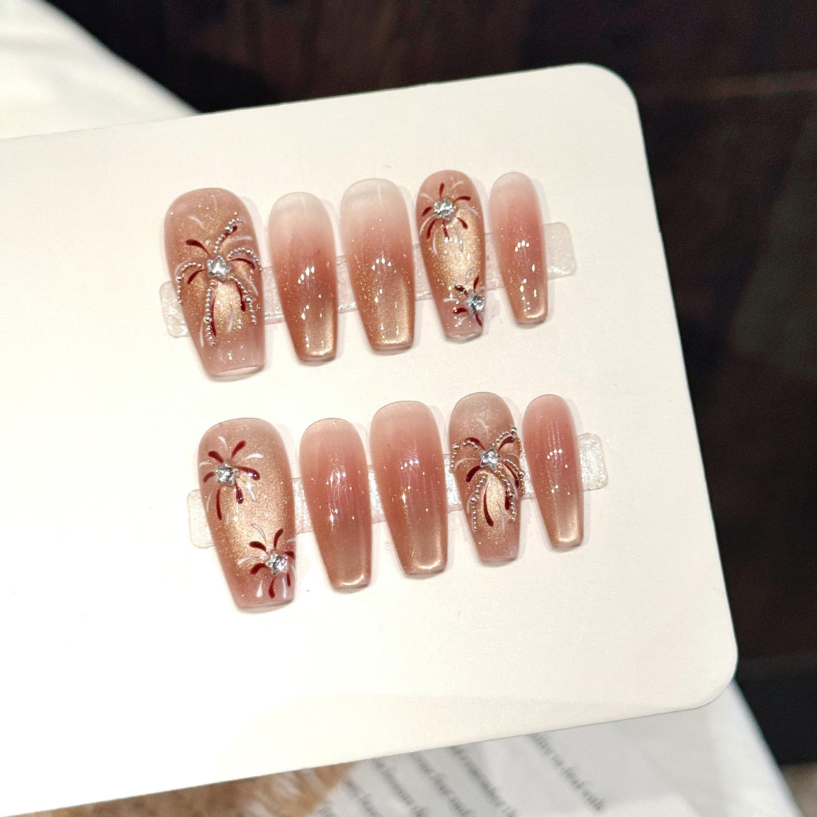 Glamorous Handmade Press On Na - Nail Art Full Cat Eye ulasan dan harga