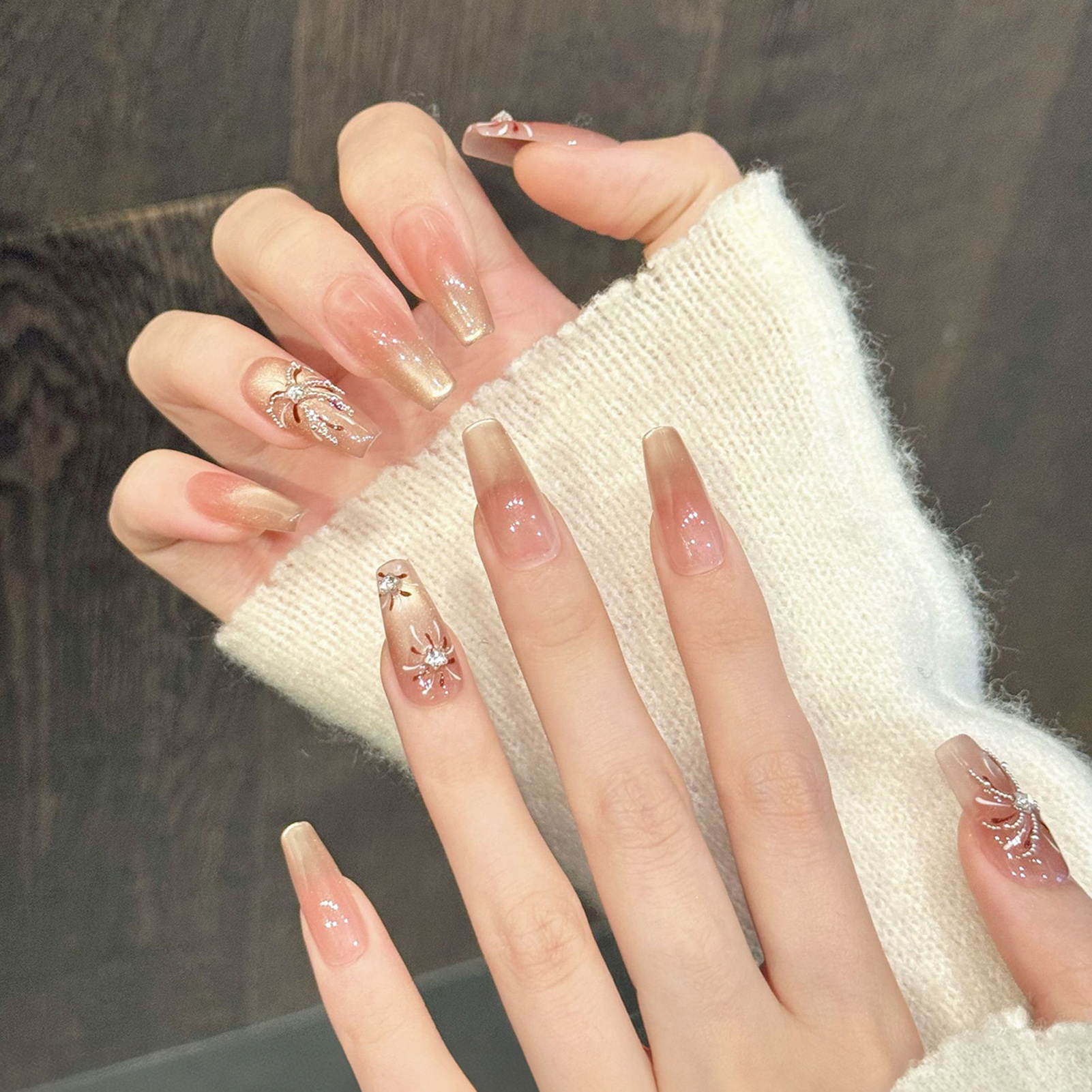 Glamorous Handmade Press On Na - Nail Art Full Cat Eye ulasan dan harga
