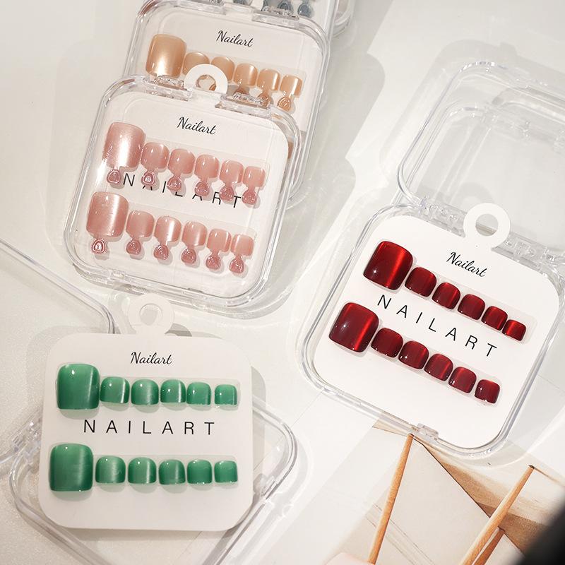 10 Pcs/Box French Fake Nails H - Nail Art Extension Cat Eye ulasan dan harga