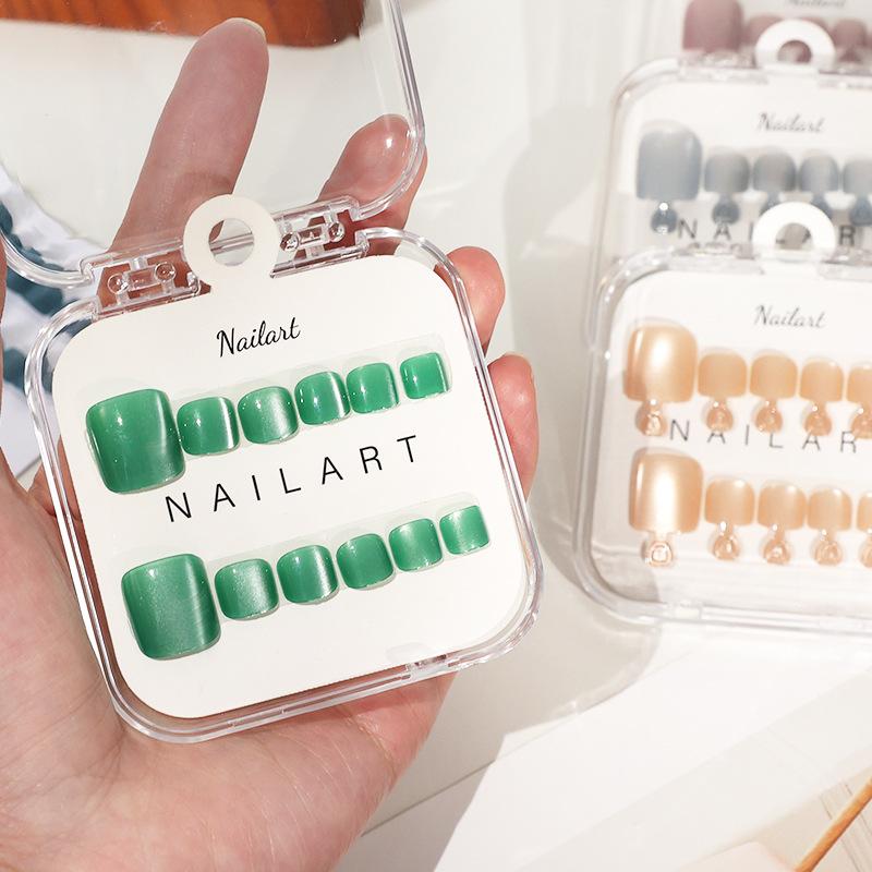 10 Pcs/Box French Fake Nails H - Nail Art Extension Cat Eye ulasan dan harga