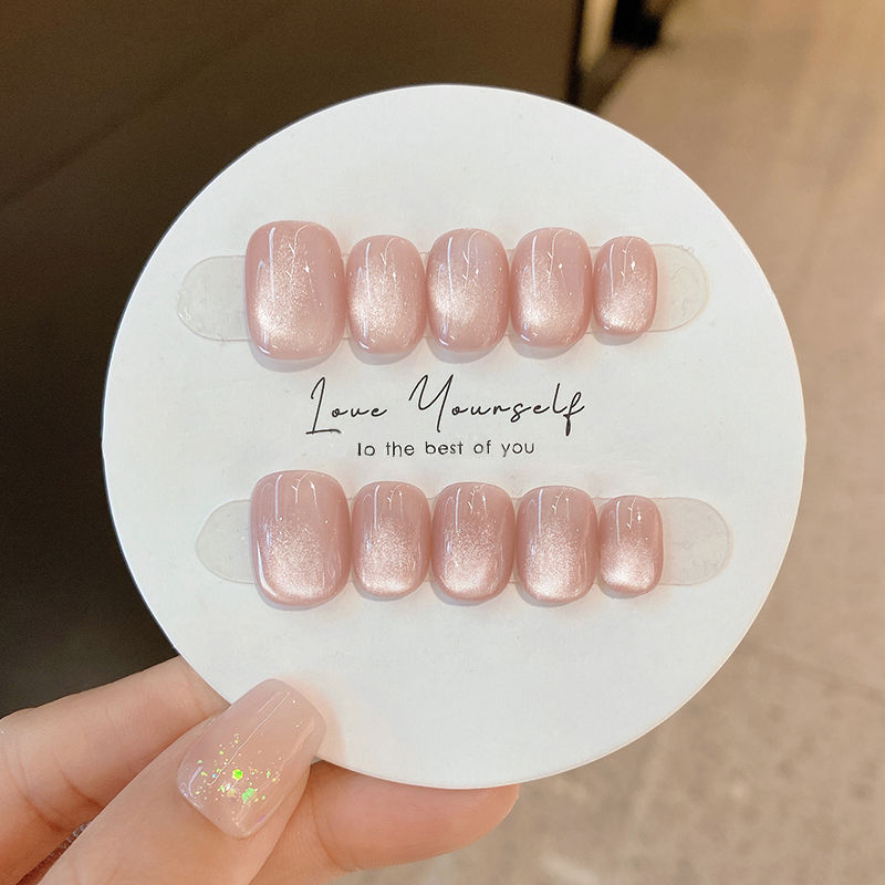 10Pcs Pink Cat Eye Handmade Sh - Nail Art Full Cat Eye ulasan dan harga