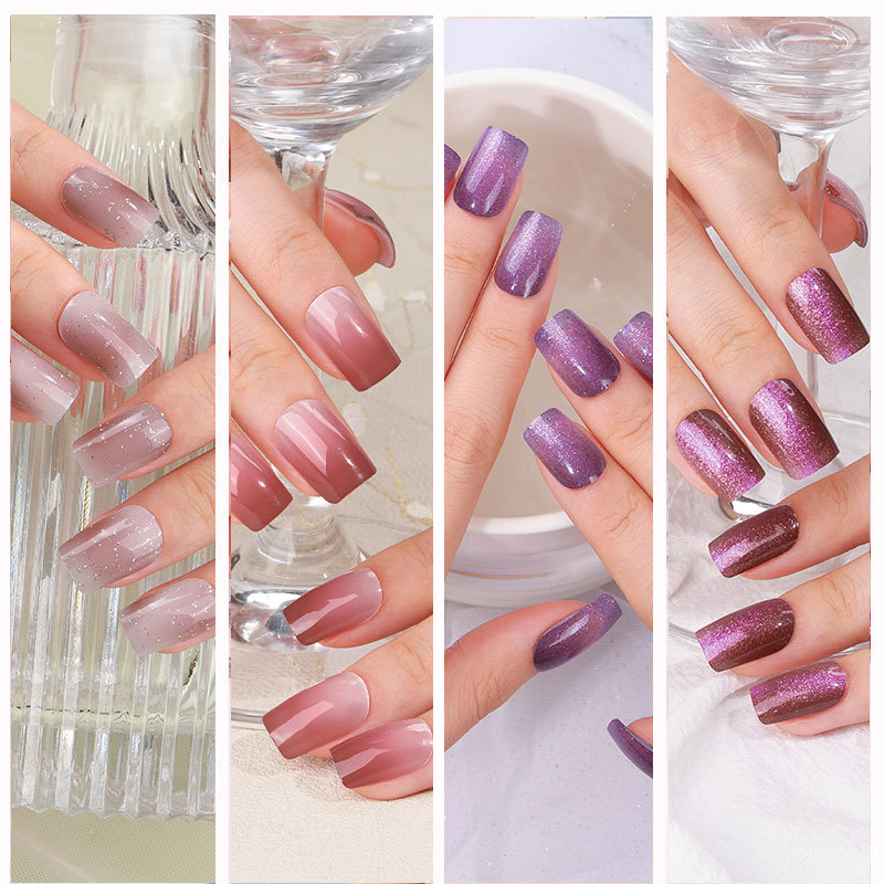 Semi-cured Gel Nail Sticker Fu - Nail Art Full Cat Eye ulasan dan harga